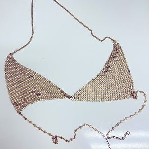 8 Other Reasons Gold & Crystal Calypso Bralette